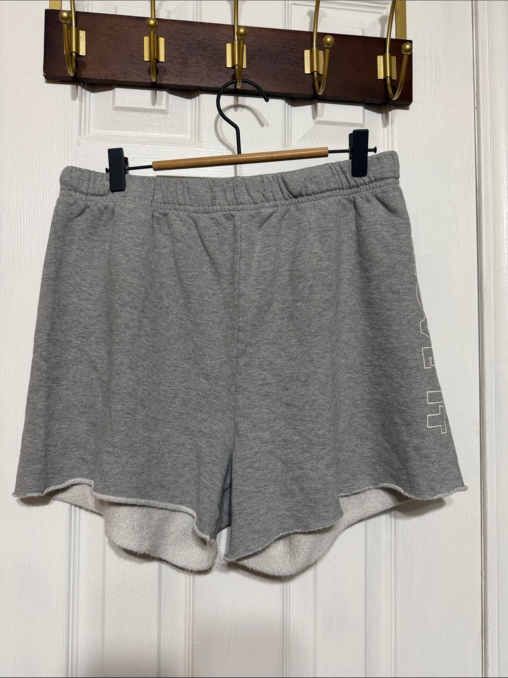 MOTHER The Bender Short Fray Move It Gray Terry Athletic Lounge Shorts XL
